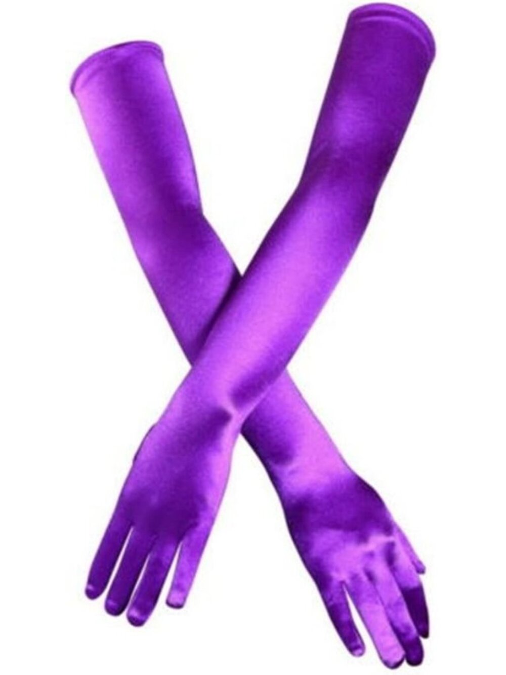 Women's Violet Elegant Elbow Length Satin Finger Long Vintage Satin Opera Gloves